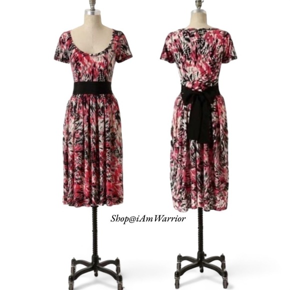 Anthropologie {Sparrow} belted print a-line dress *shop@iamwarrior - Picture 2 of 7